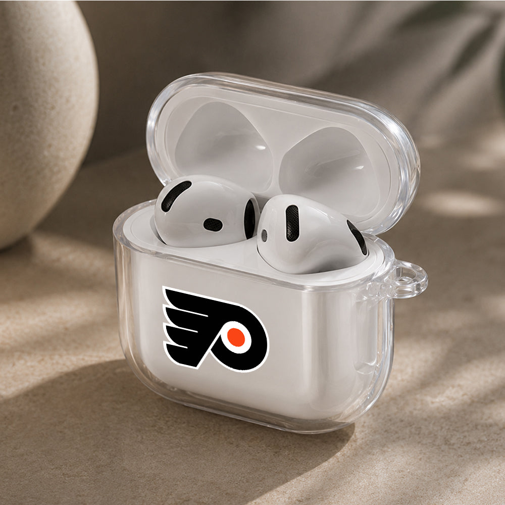 NHL Philadelphia Flyers Logo Protective Apple Airpods 4 Clear Case - Durable Clear Protection