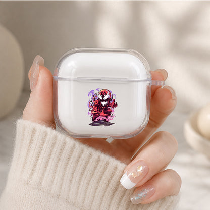 Carnage Predaetory Face Protective Apple Airpods 4 Clear Case - Durable Clear Protection