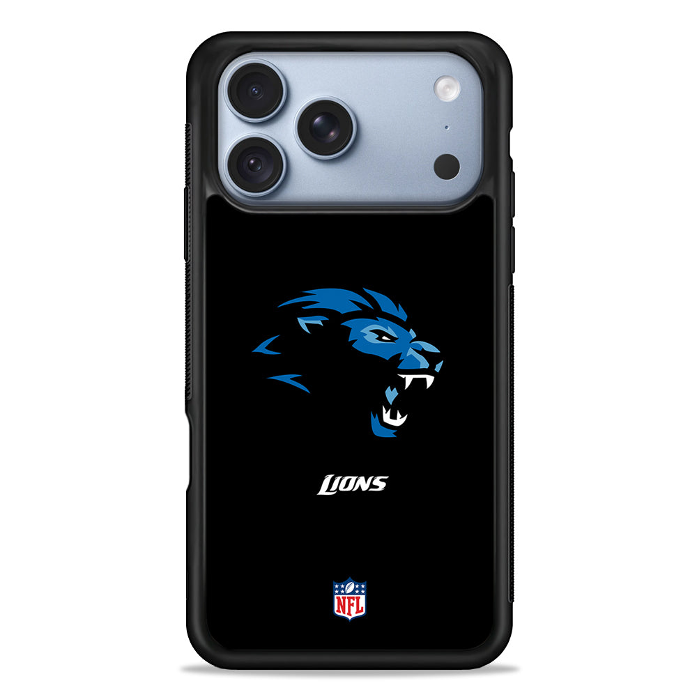 NFL Detroit Lions Black iPhone 18 Pro Case - iPhone 18 Pro Silicone Case