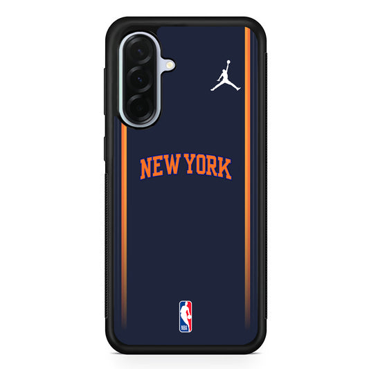 NBA New York Knicks Navy Jordan Samsung Galaxy A36 Case | Durable Samsung Galaxy A36 Protective Case