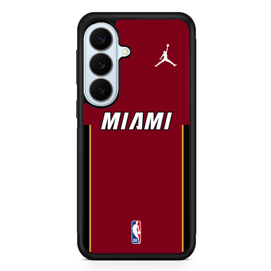 NBA Miami Heat Red Jordan Samsung Galaxy S26 Plus Case | Lightweight Protective Phone Cover
