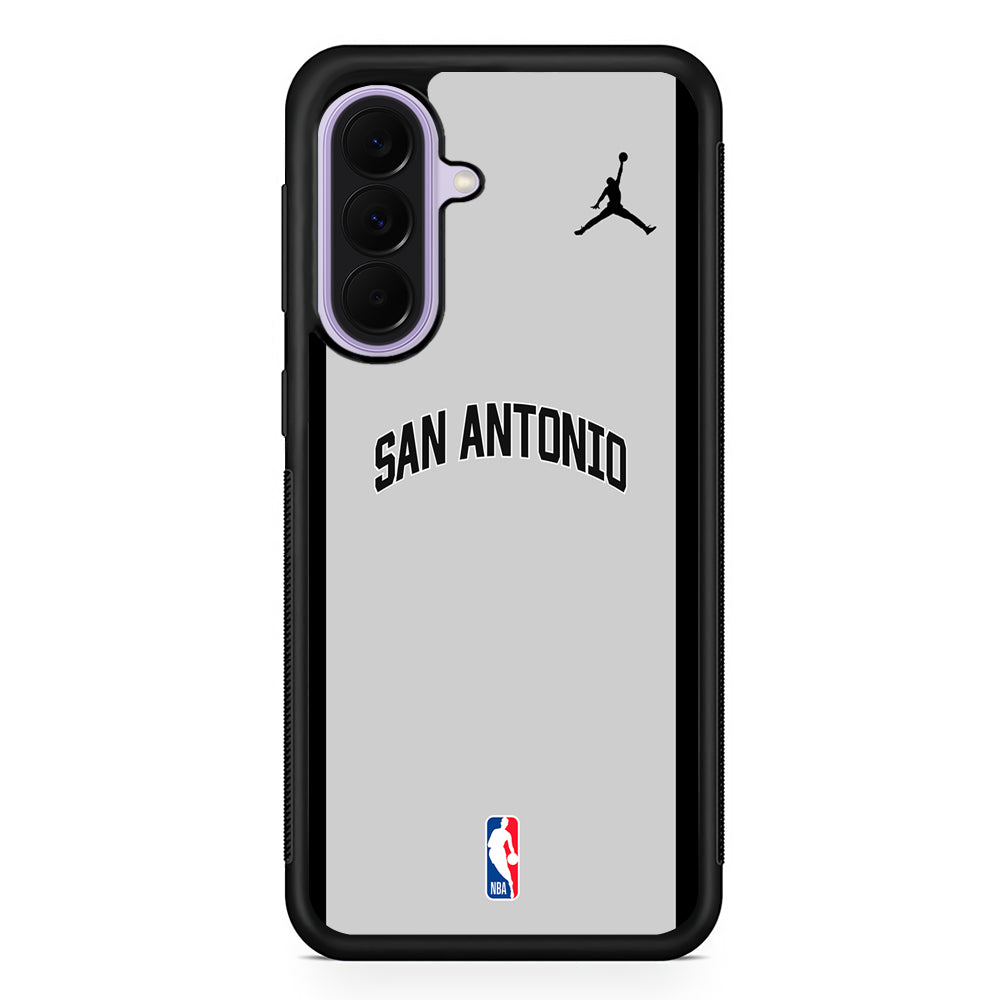 NBA San Antonio Spurs Gray Jordan Samsung Galaxy A37 Case | Samsung Galaxy A37 Rubber Protective Case