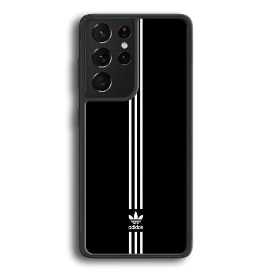 Adidas Black Three Lines Samsung Galaxy S22 Ultra Case-Mobile Phone Case-Rubber Black (2D Case)-Altracase