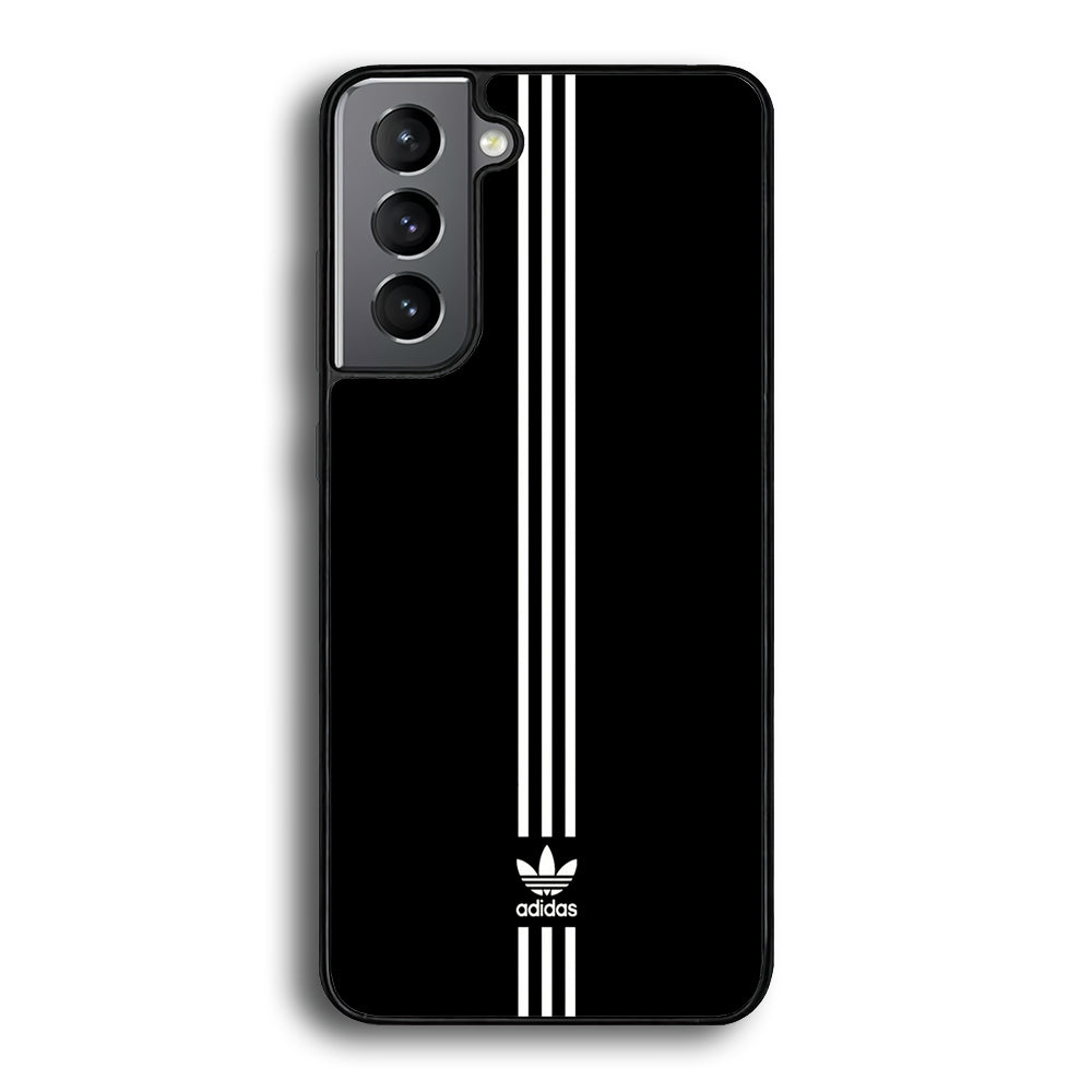 Adidas Black Three Lines Samsung Galaxy S24 Plus Case-Mobile Phone Case-Rubber Black (2D Case)-Altracase