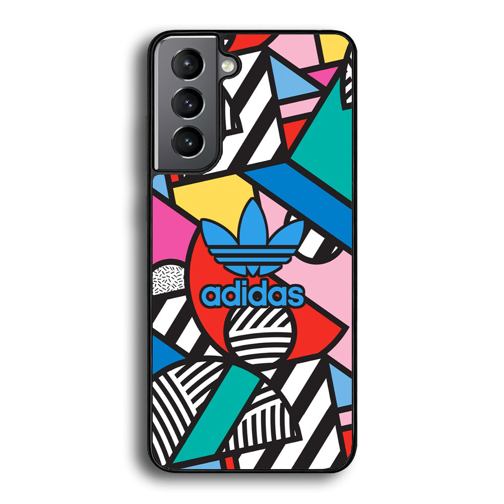 Adidas Collage of Shape Color Samsung Galaxy S24 Plus Case-Mobile Phone Case-Rubber Black (2D Case)-Altracase
