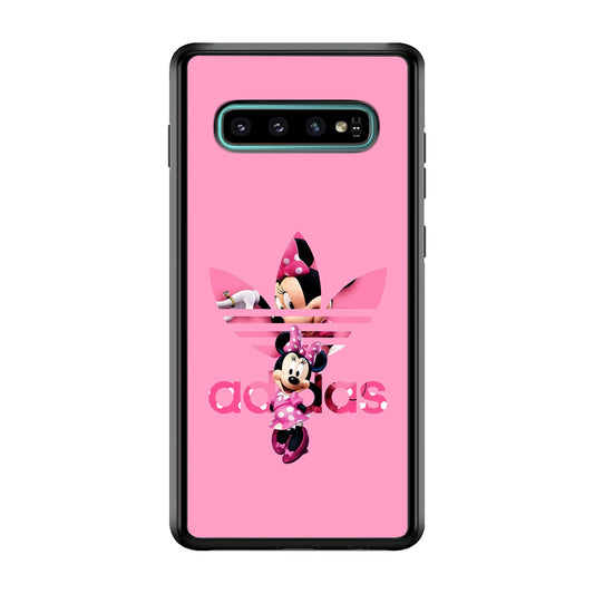 Adidas Cute Minnie Mouse Samsung Galaxy S10 Case-Mobile Phone Case-Rubber Black (2D Case)-Altracase