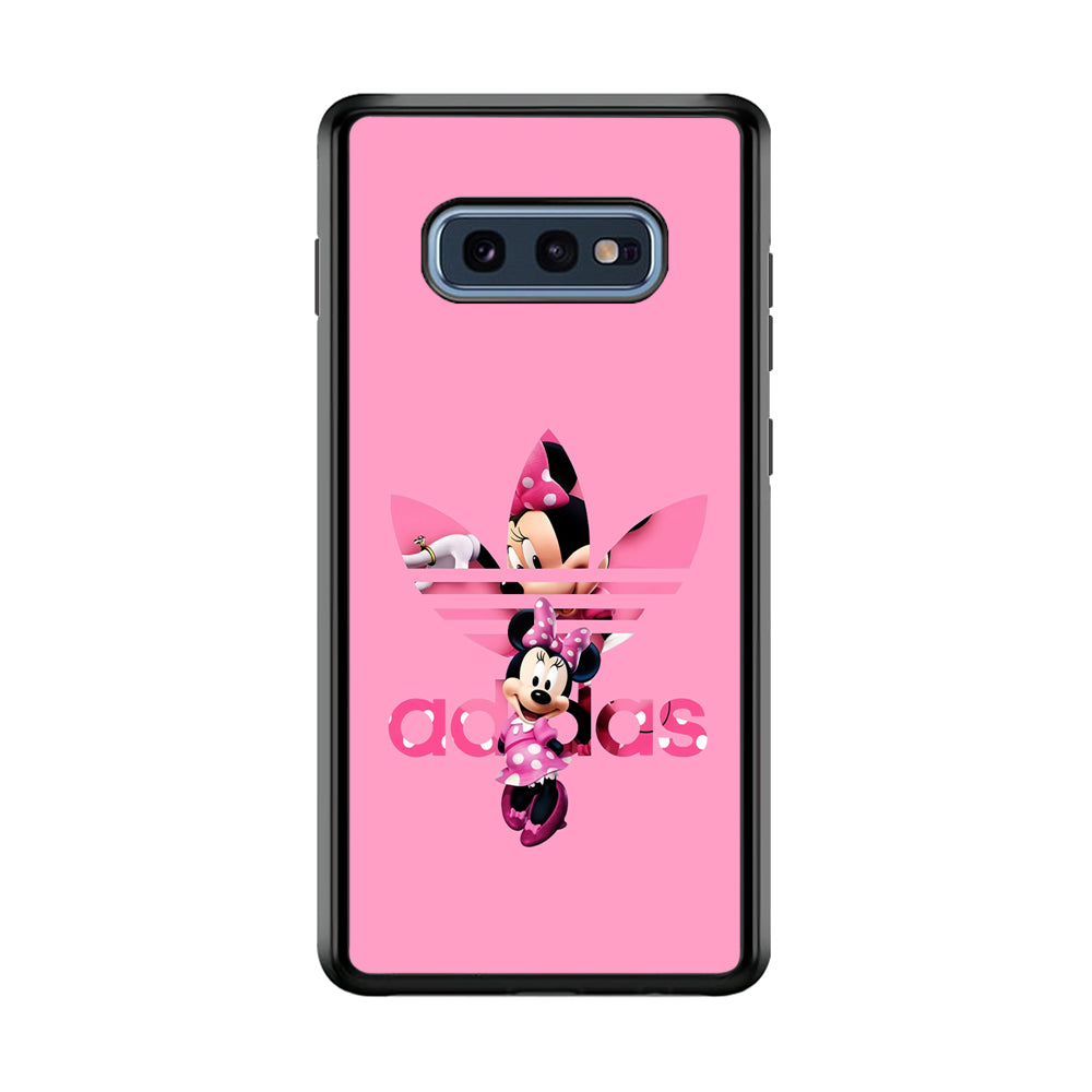 Adidas Cute Minnie Mouse Samsung Galaxy S10E Case-Mobile Phone Case-Rubber Black (2D Case)-Altracase