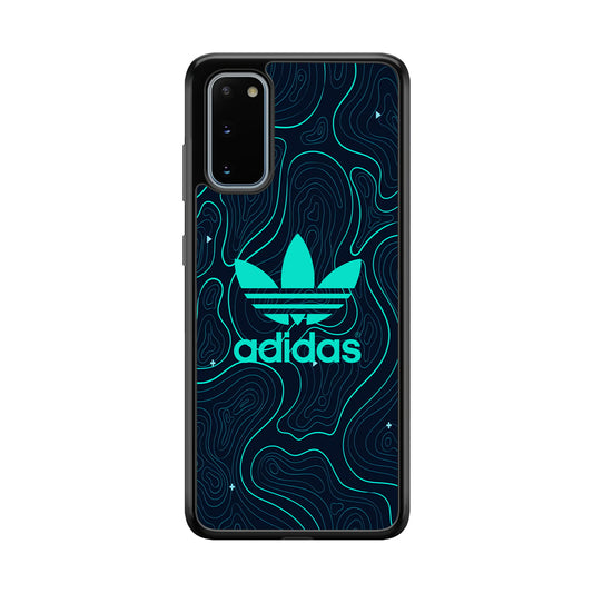 Adidas Glowing Blue Contour Samsung Galaxy S20 Case-Mobile Phone Case-Rubber Black (2D Case)-Altracase