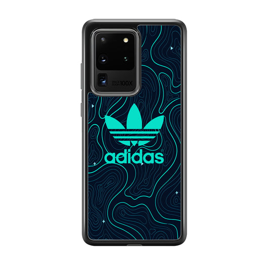Adidas Glowing Blue Contour Samsung Galaxy S20 Ultra Case-Mobile Phone Case-Rubber Black (2D Case)-Altracase