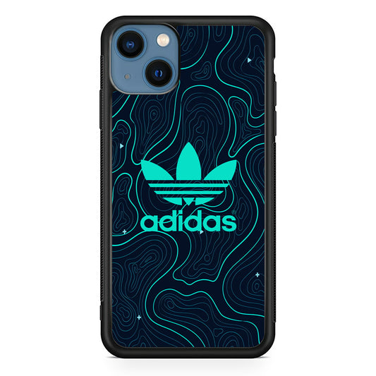 Adidas Glowing Blue Contour iPhone 15 Plus Case