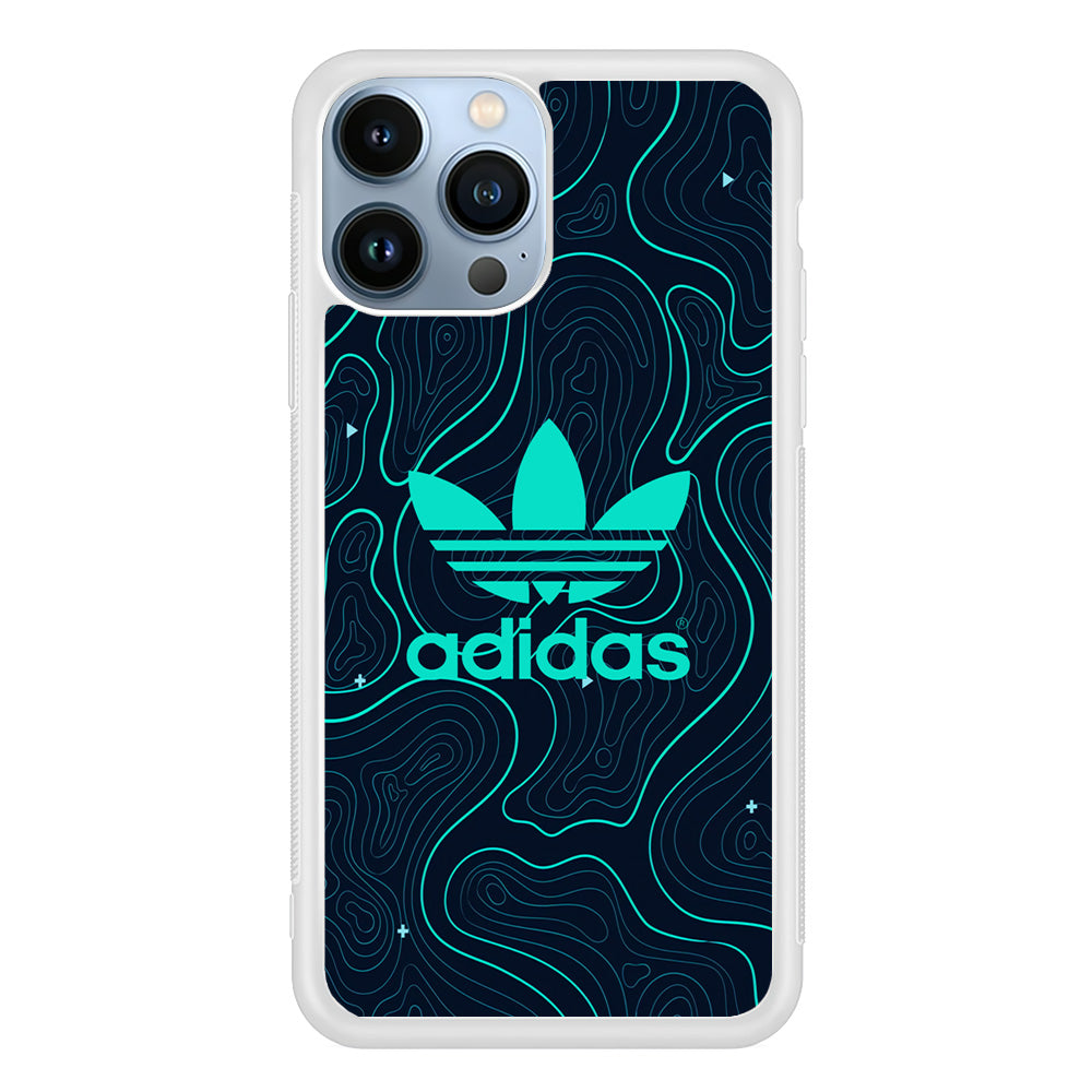 Adidas Glowing Blue Contour iPhone 15 Pro Max Case