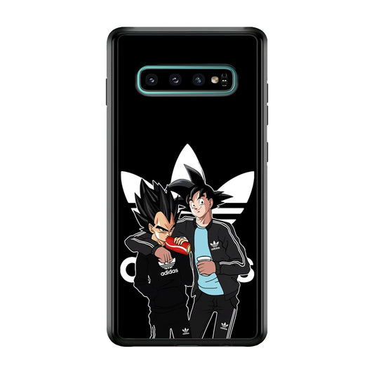 Adidas Goku and Vegeta Samsung Galaxy S10 Case-Mobile Phone Case-Rubber Black (2D Case)-Altracase
