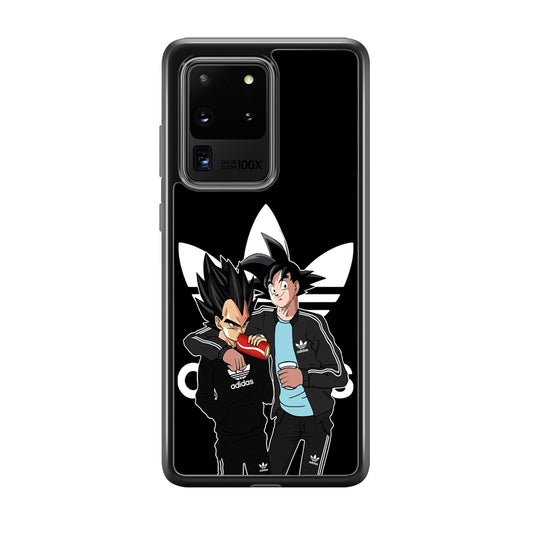Adidas Goku and Vegeta Samsung Galaxy S20 Ultra Case-Mobile Phone Case-Rubber Black (2D Case)-Altracase