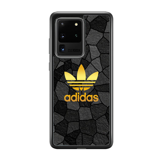 Adidas Gold Rock Patern Samsung Galaxy S20 Ultra Case-Mobile Phone Case-Rubber Black (2D Case)-Altracase