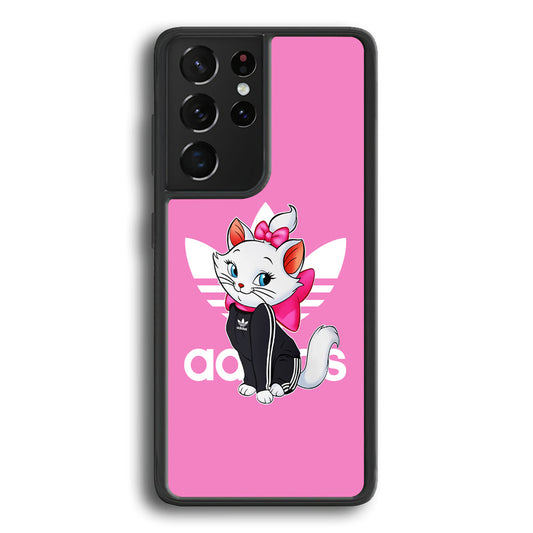 Adidas Marie The White Kitten Samsung Galaxy S24 Ultra Case-Mobile Phone Case-Rubber Black (2D Case)-Altracase