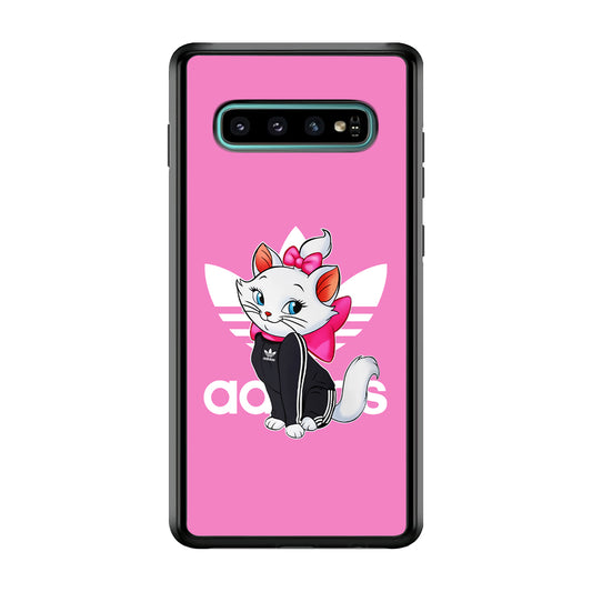 Adidas Marie The White Kitten Samsung Galaxy S10 Case-Mobile Phone Case-Rubber Black (2D Case)-Altracase