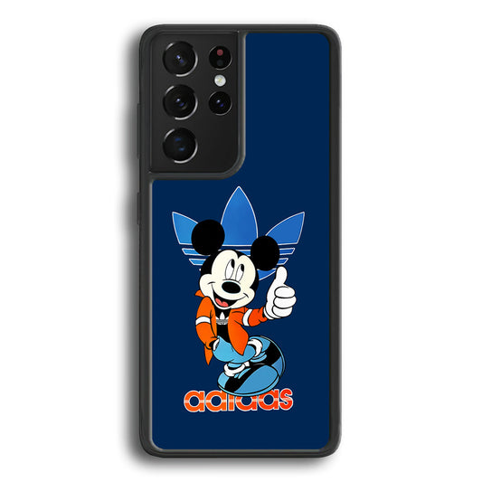 Adidas Mickey Mouse Stylish Samsung Galaxy S24 Ultra Case-Mobile Phone Case-Rubber Black (2D Case)-Altracase