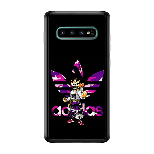 Adidas Purple Camo Son Goku Samsung Galaxy S10 Case-Mobile Phone Case-Rubber Black (2D Case)-Altracase