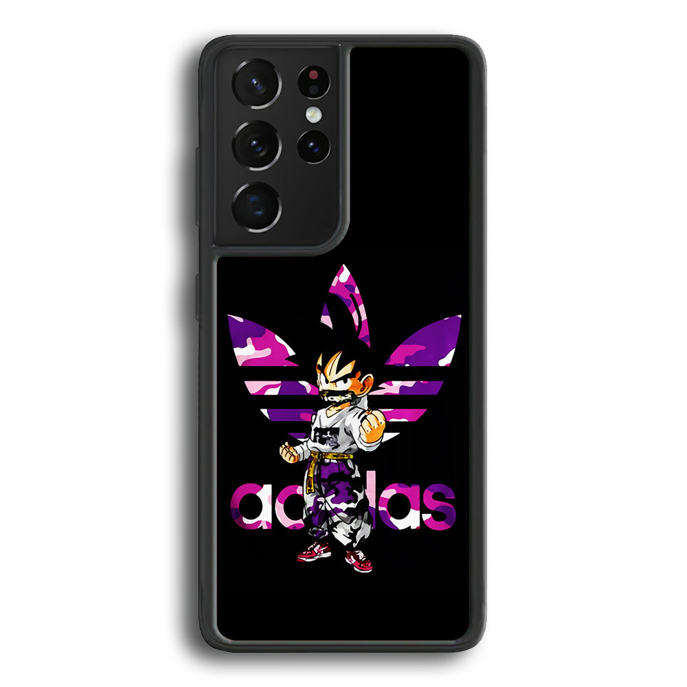 Adidas Purple Camo Son Goku Samsung Galaxy S24 Ultra Case-Mobile Phone Case-Rubber Black (2D Case)-Altracase