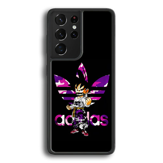 Adidas Purple Camo Son Goku Samsung Galaxy S24 Ultra Case-Mobile Phone Case-Rubber Black (2D Case)-Altracase