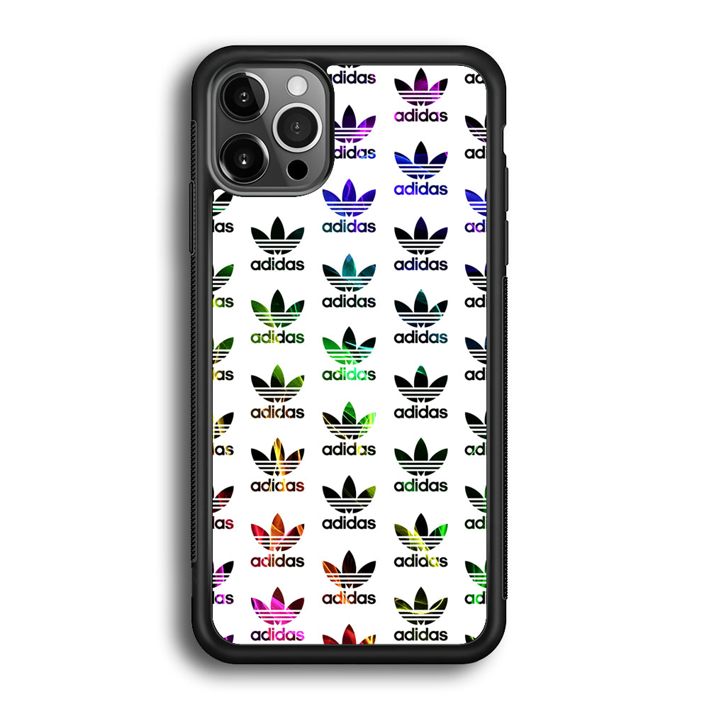 Adidas Smoke Colorful Pattern iPhone 12 Pro Max Case-Mobile Phone Case-Rubber Black (2D Case)-Altracase