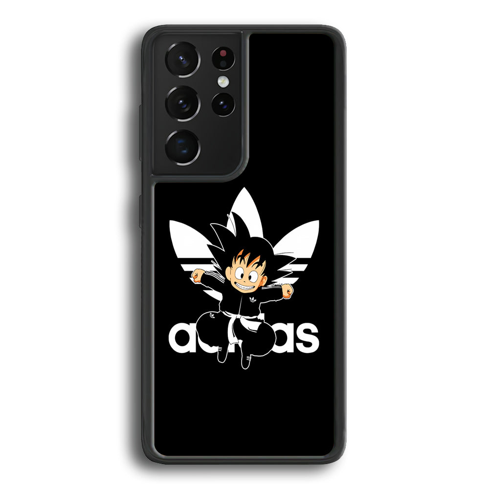Adidas Son Goku Jump Samsung Galaxy S24 Ultra Case-Mobile Phone Case-Rubber Black (2D Case)-Altracase