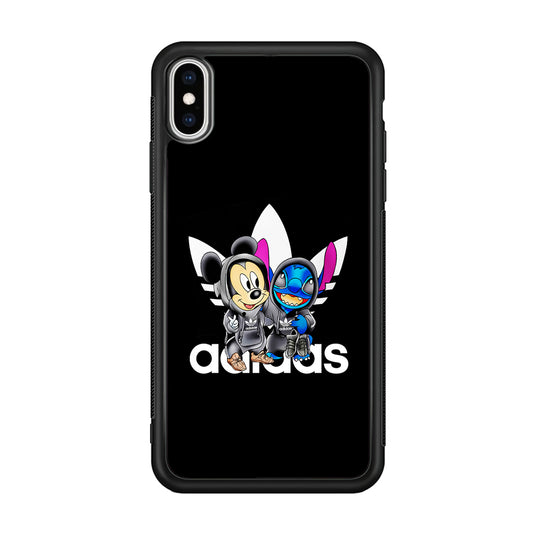 Adidas Stitch X Mickey Mouse iPhone X Case-Mobile Phone Case-Rubber Black (2D Case)-Altracase