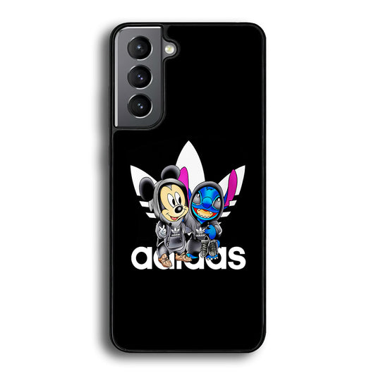 Adidas Stitch X Mickey Mouse Samsung Galaxy S21 Plus Case-Mobile Phone Case-Rubber Black (2D Case)-Altracase