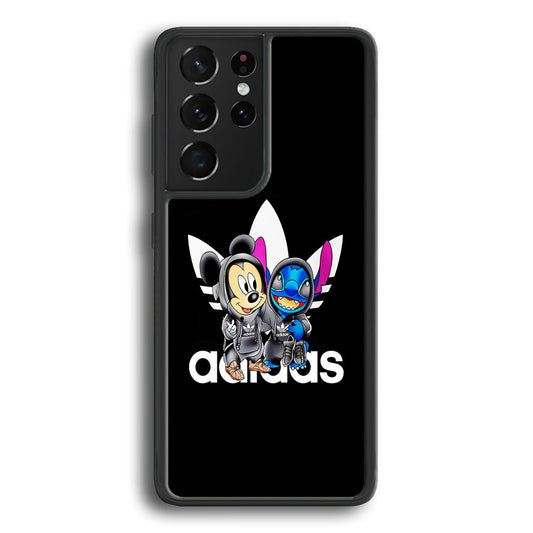 Adidas Stitch X Mickey Mouse Samsung Galaxy S24 Ultra Case-Mobile Phone Case-Rubber Black (2D Case)-Altracase