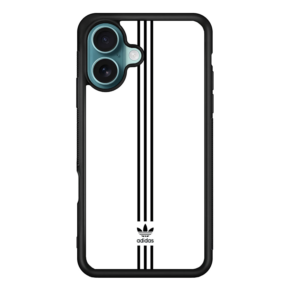 Adidas White Three Lines iPhone 16 Plus Case - Altracase
