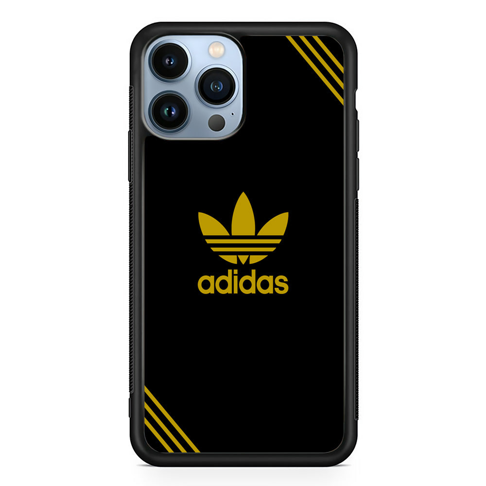 Adidas Yellow Color iPhone 13 Pro Max Case-Mobile Phone Case-Rubber Black (2D Case)-Altracase