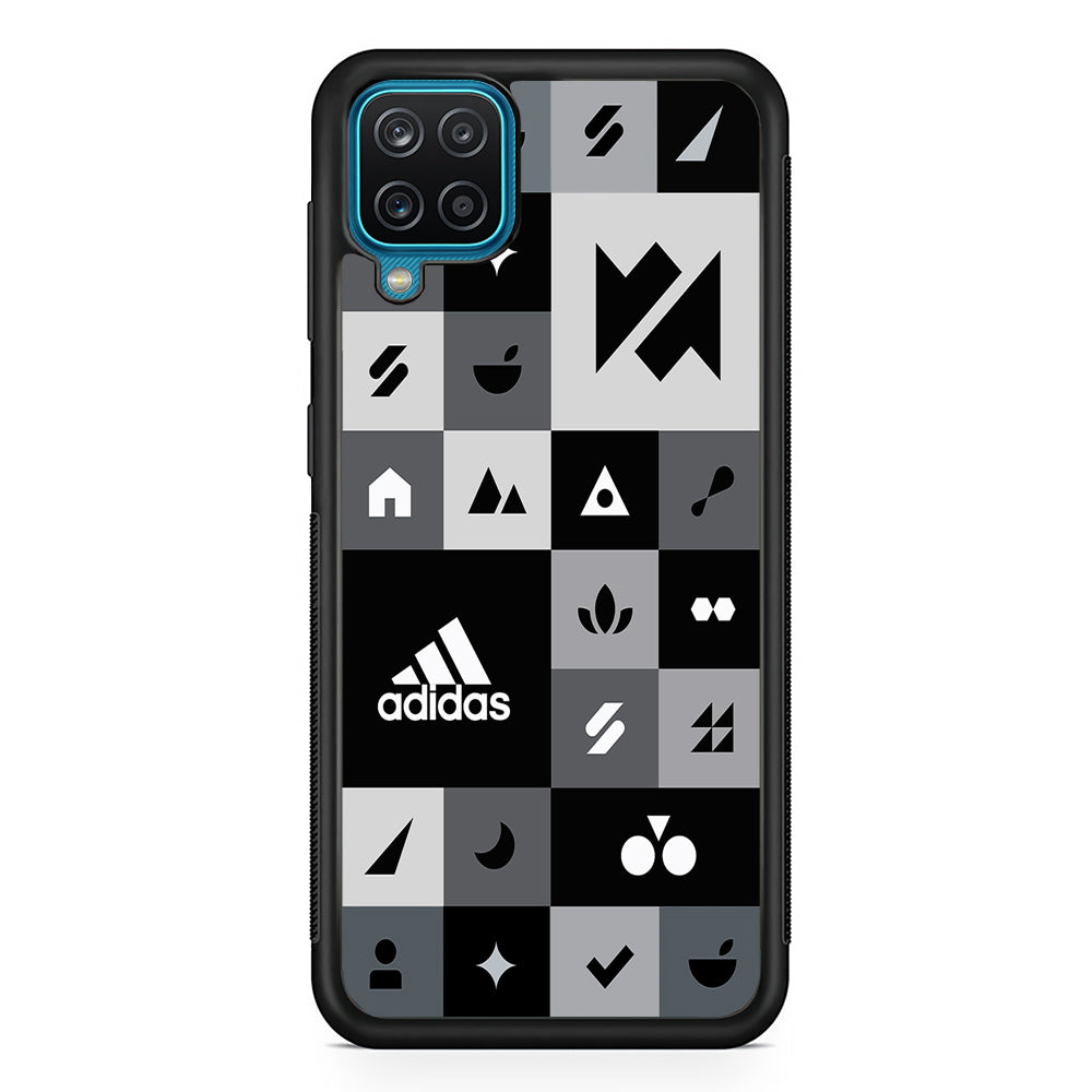 Adidas All Day Icon Design Samsung Galaxy A12 Case-Mobile Phone Case-Rubber Black (2D Case)-Altracase