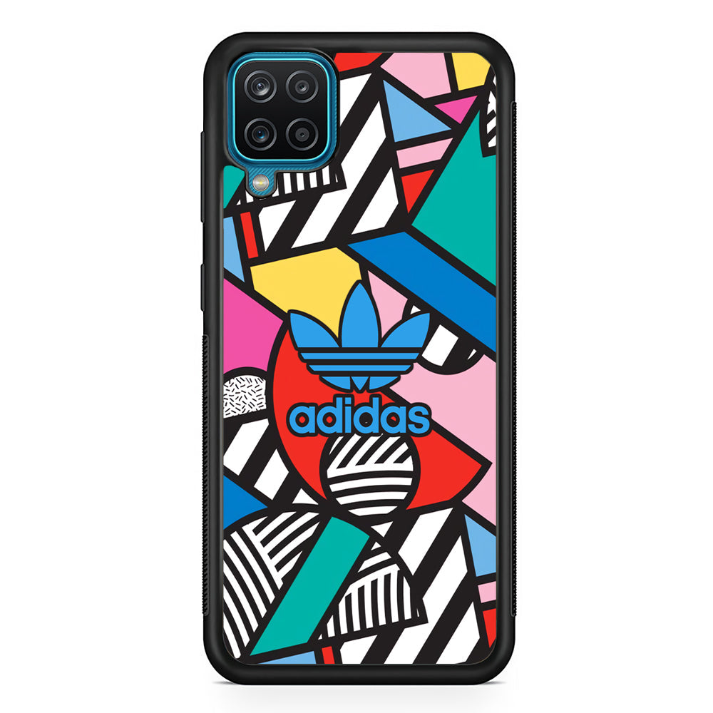 Adidas Collage of Shape Color Samsung Galaxy A12 Case-Mobile Phone Case-Rubber Black (2D Case)-Altracase