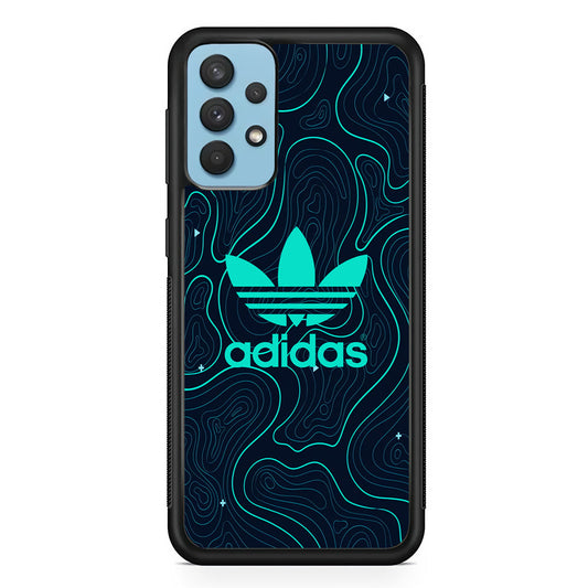 Adidas Glowing Blue Contour Samsung Galaxy A32 Case-Mobile Phone Case-Rubber Black (2D Case)-Altracase