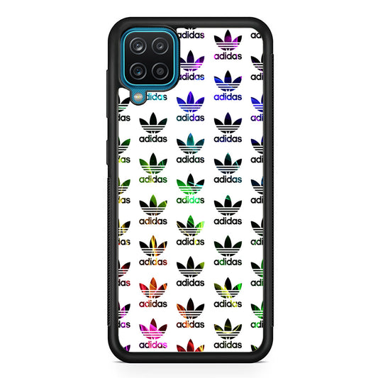 Adidas Smoke Colorful Pattern Samsung Galaxy A12 Case-Mobile Phone Case-Rubber Black (2D Case)-Altracase