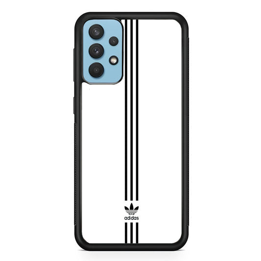 Adidas White Three Lines Samsung Galaxy A32 Case-Mobile Phone Case-Rubber Black (2D Case)-Altracase
