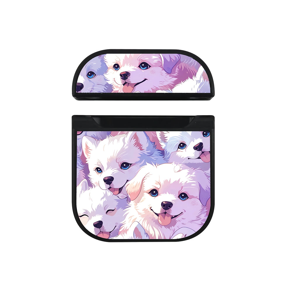 Adorable Fluffy White Puppies Apple AirPods Case - Altracase