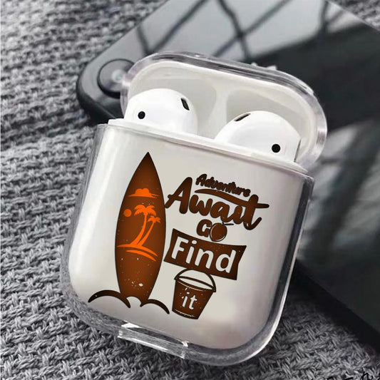 Adventure Await Go Find It Hard Plastic Protective Clear Case Cover For Apple Airpods-AirPod Case-Altracase