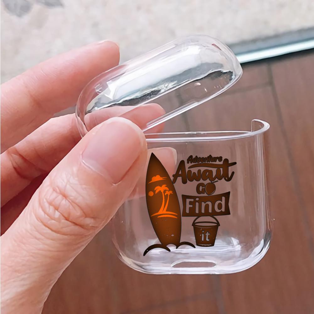 Adventure Await Go Find It Hard Plastic Protective Clear Case Cover For Apple Airpods-AirPod Case-Altracase