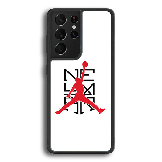 Air Jordan X Neymar Logo Samsung Galaxy S22 Ultra Case-Mobile Phone Case-Rubber Black (2D Case)-Altracase