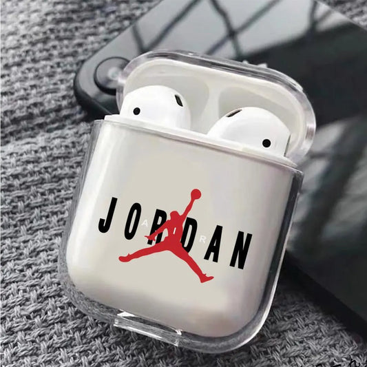 Air Jordan Logo Hard Plastic Protective Clear Case Cover For Apple Airpods-AirPod Case-Altracase
