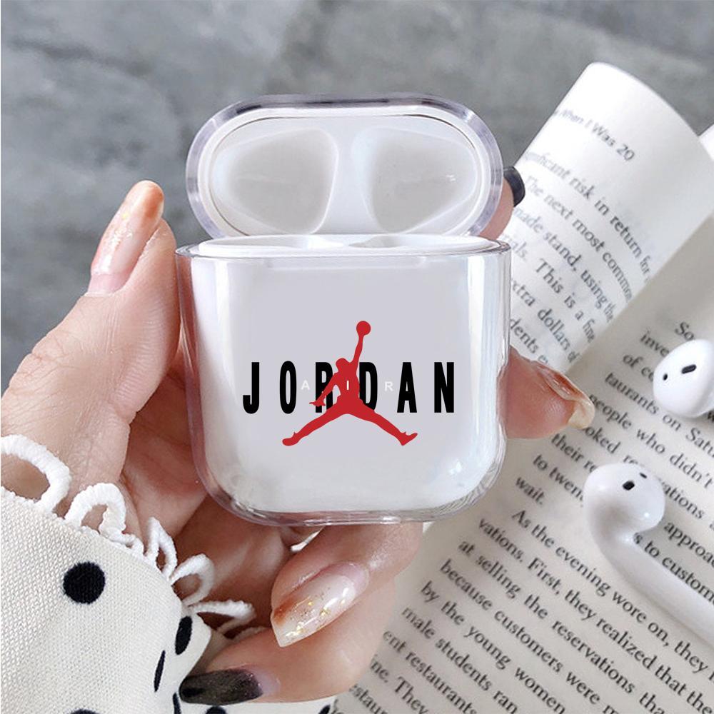Air Jordan Logo Hard Plastic Protective Clear Case Cover For Apple Airpods-AirPod Case-Altracase
