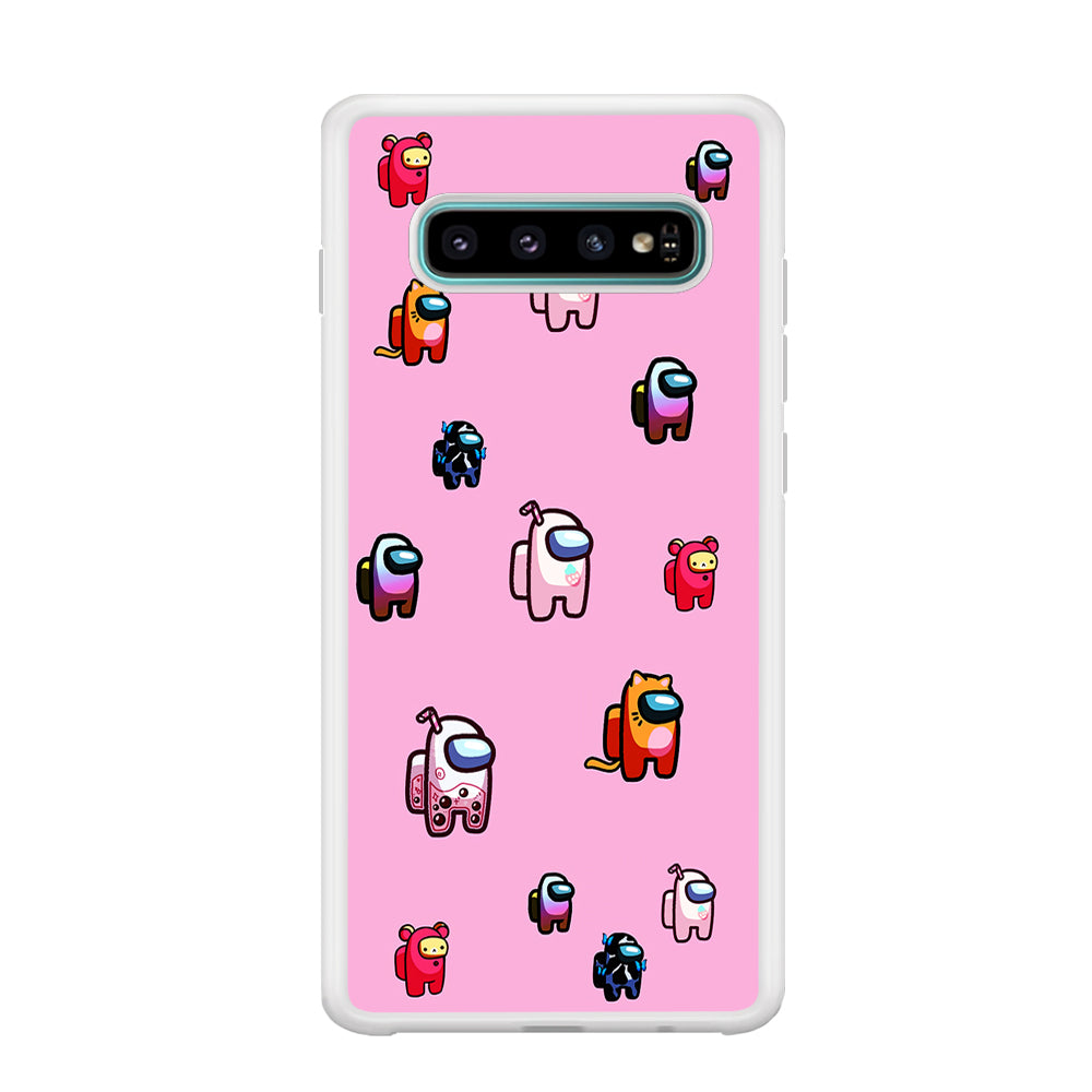 Among Us Cute Pink Samsung Galaxy S10 Case