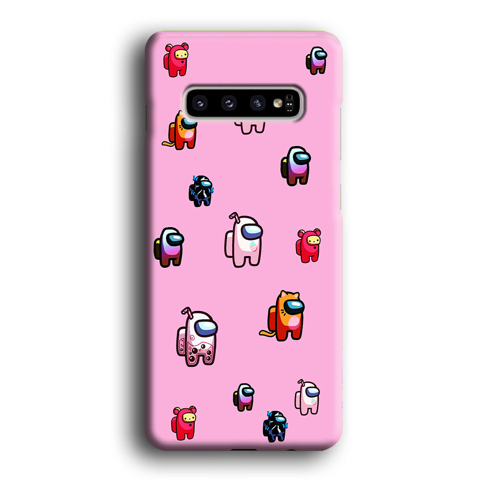 Among Us Cute Pink Samsung Galaxy S10 Case