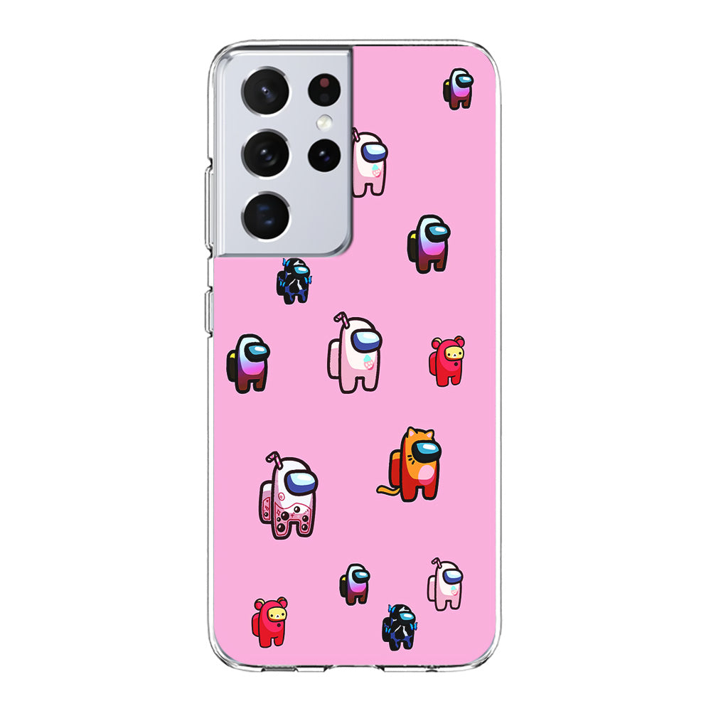 Among Us Cute Pink Samsung Galaxy S23 Ultra Case