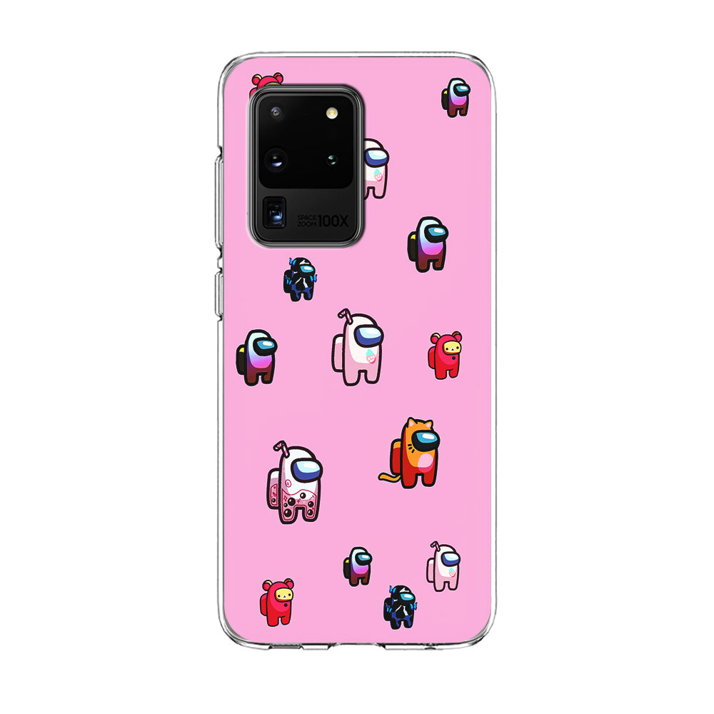 Among Us Cute Pink Samsung Galaxy S20 Ultra Case