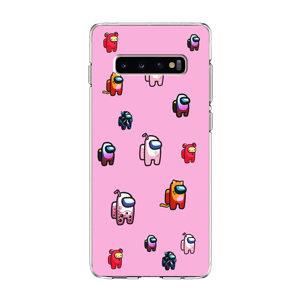 Among Us Cute Pink Samsung Galaxy S10 Case