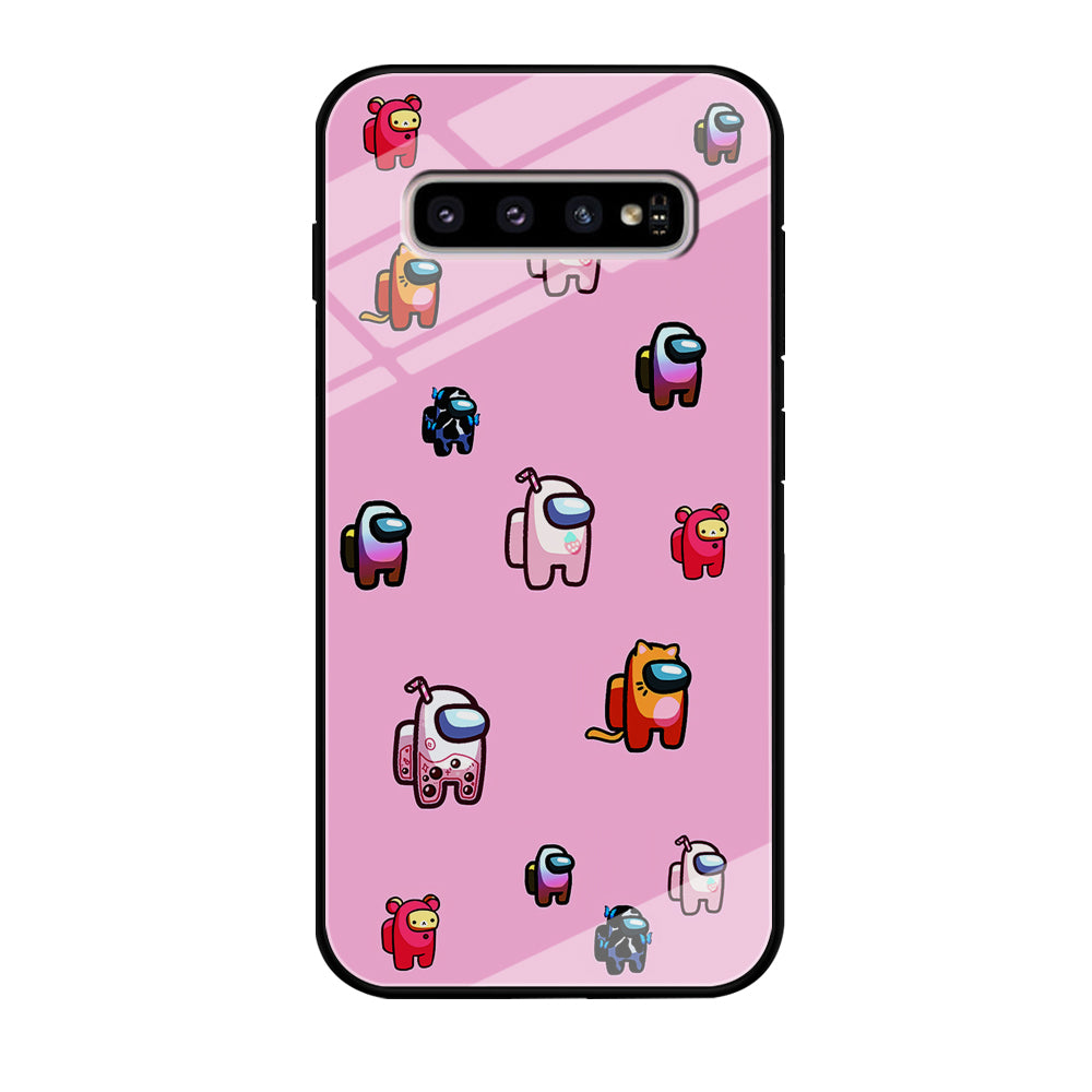 Among Us Cute Pink Samsung Galaxy S10 Case