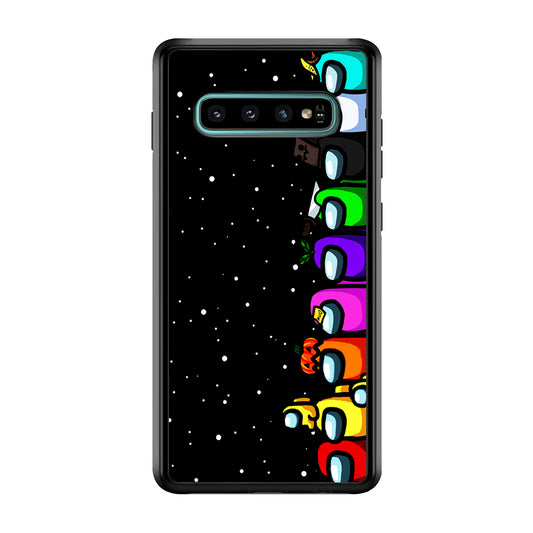 Among Us Galaxy Samsung Galaxy S10 Case-Phone Case-Rubber White (2D Case)-Altracase