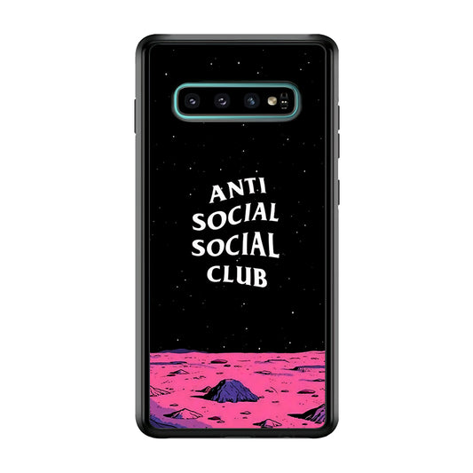 Anti Social Club Moon Samsung Galaxy S10 Case-Phone Case-Rubber White (2D Case)-Altracase